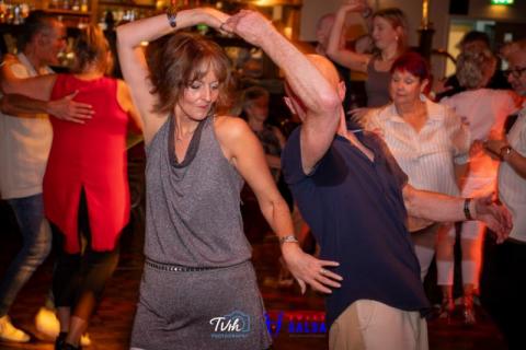 Couple dancing salsa