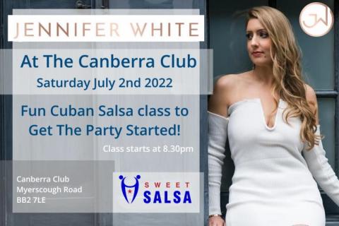 Jennifer White salsa class at 8.30pm