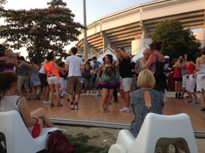 Salsa outdoors next to the bull ring